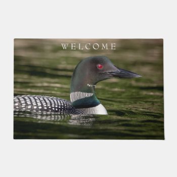 Common Loon On Jabe Pond Doormat by debscreative at Zazzle