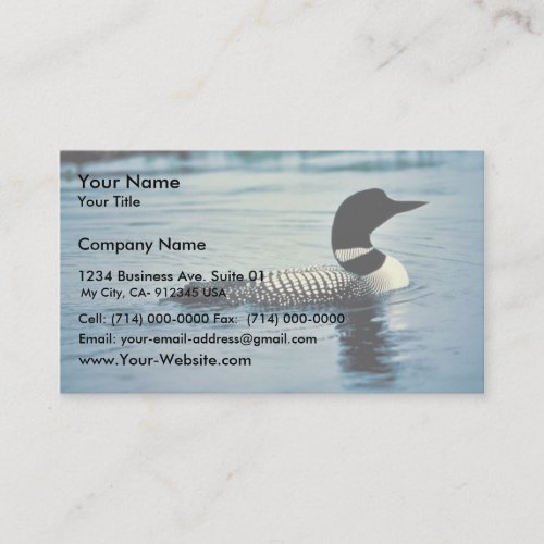 Common Loon on Water Business Card Template