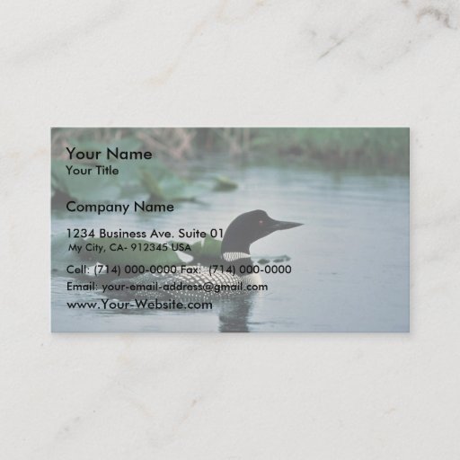 Customizable Common Loon on Water Business Card