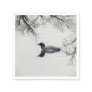 Common Loon Swims in a Northern Lake in Winter Napkins