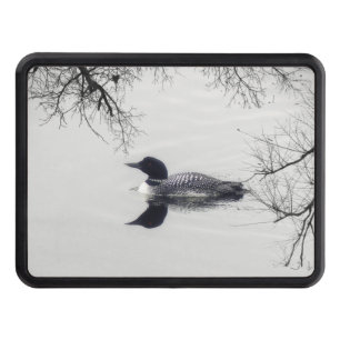 Common Loon Swims in a Northern Lake in Winter Trailer Hitch Cover