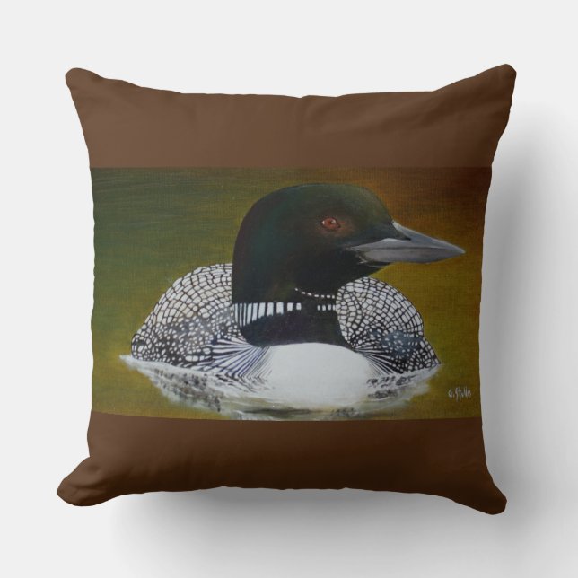 Common Loon Throw Throw Pillow (Front)