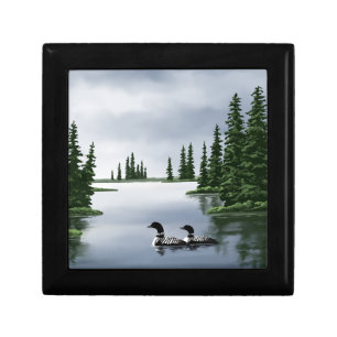 Common Loons On Lake Keepsake Box