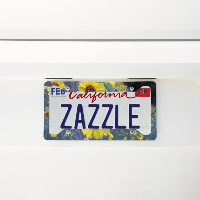 Common Madia Flowers at Sequoia National Park License Plate Frame (On Car)