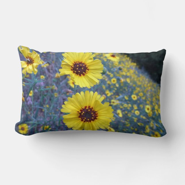 Common Madia Flowers at Sequoia National Park Lumbar Pillow (Front)