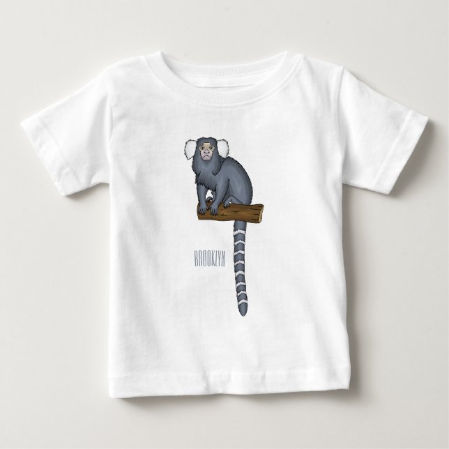Common marmoset cartoon illustration baby T-Shirt (Front)