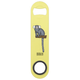 Common marmoset cartoon illustration bar key