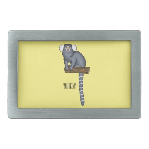 Common marmoset cartoon illustration belt buckle