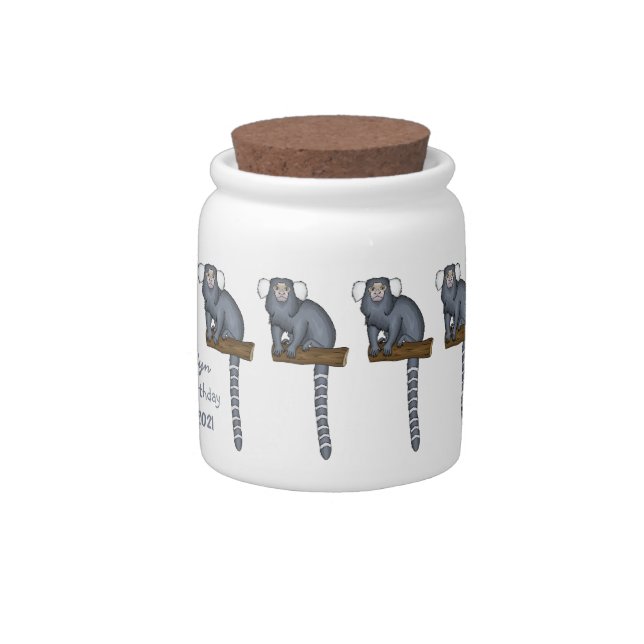 Common marmoset cartoon illustration candy jar (Right)
