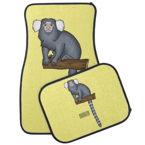 Common marmoset cartoon illustration car floor mat