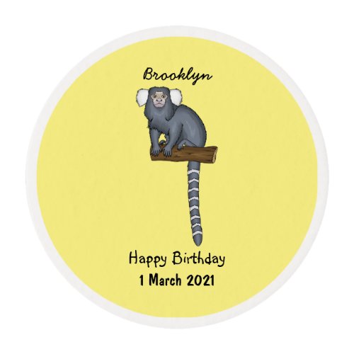 Common marmoset cartoon illustration edible frosting rounds