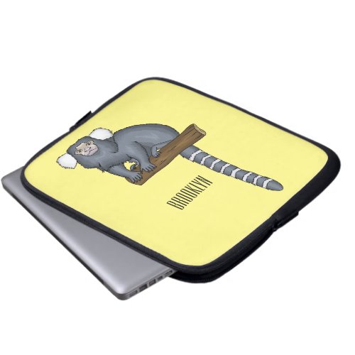 Common marmoset cartoon illustration laptop sleeve