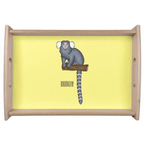 Common marmoset cartoon illustration serving tray