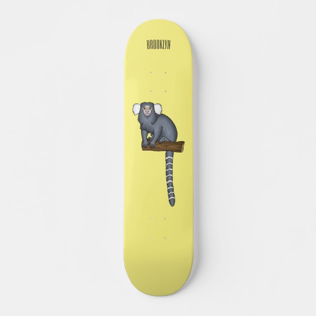 Common marmoset cartoon illustration skateboard (Front)