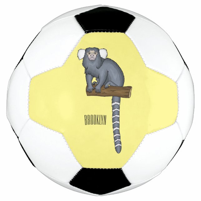 Common marmoset cartoon illustration soccer ball (Front)