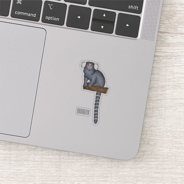 Common marmoset cartoon illustration sticker (Detail)