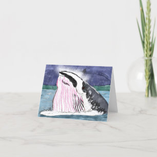 Common Minke Whale 🐳 Letterpress Thank You Card