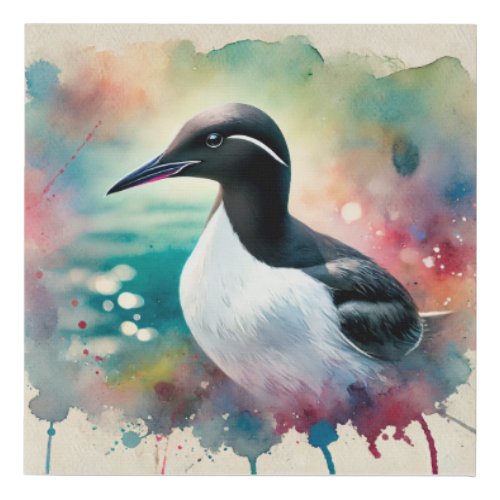 Common Murre 150624AREF127 _ Watercolor Faux Canvas Print