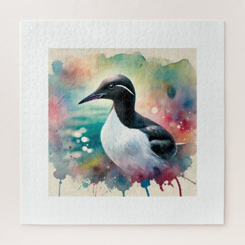 Common Murre 150624AREF127 _ Watercolor Jigsaw Puzzle