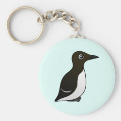 Common Murre (stand) Basic Button Keychain