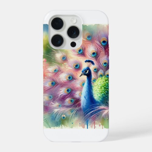Common Peacock 270624AREF122 _ Watercolor iPhone 15 Pro Case