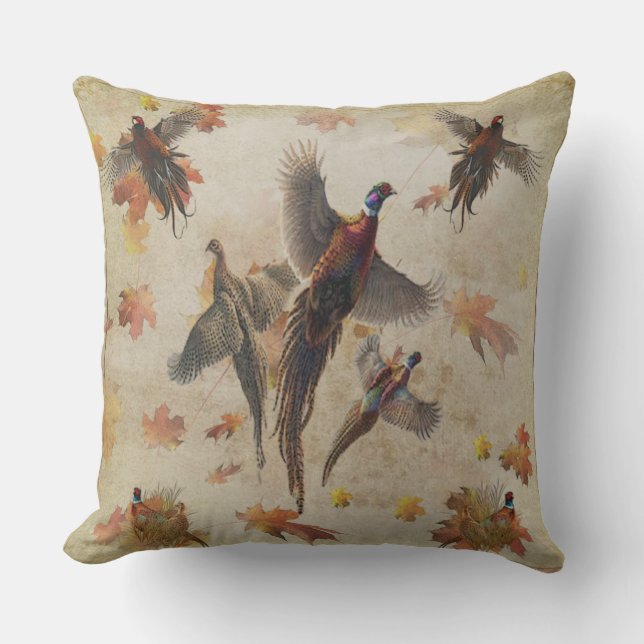 Common pheasant outdoor pillow (Front)