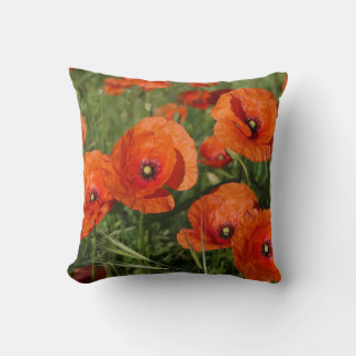 Common Poppies Throw Pillow