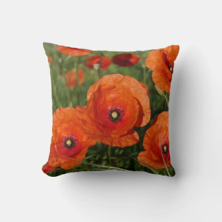 Common Poppies Throw Pillow