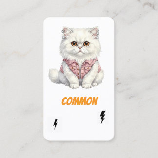 Common Punk Cat-Collector Card-White Rebel Business Card