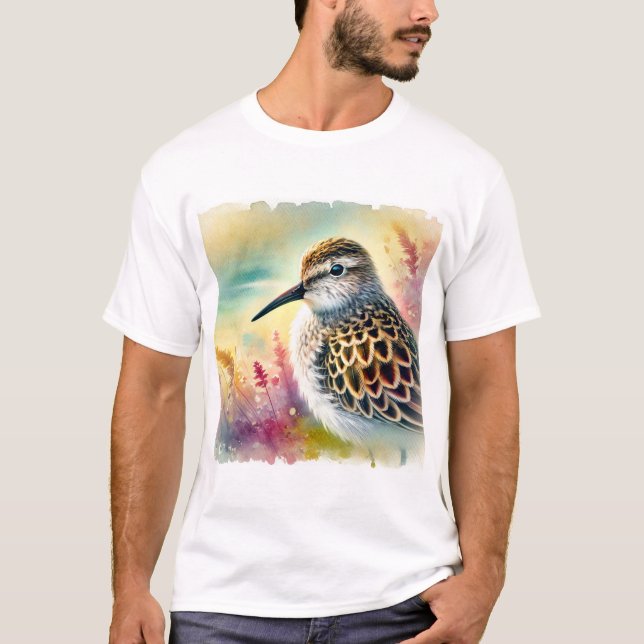 Common Sandpiper 160724AREF232 - Watercolor T-Shirt (Front)