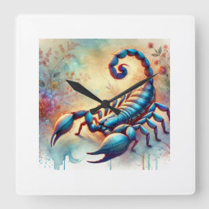 Common scorpion 111024AREF120 - Watercolor Square Wall Clock