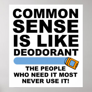 Common Sense Deodorant Funny Poster