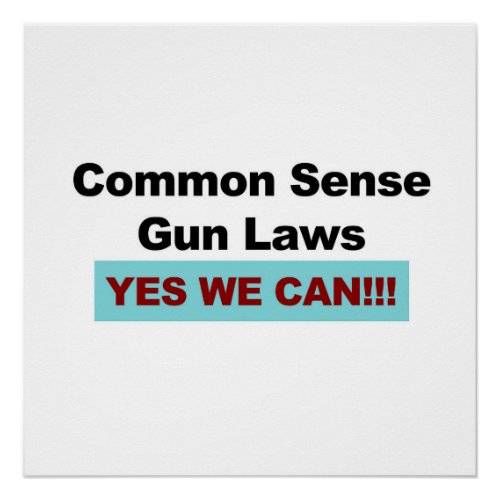 Common Sense Gun Laws _ Yes We Can Poster