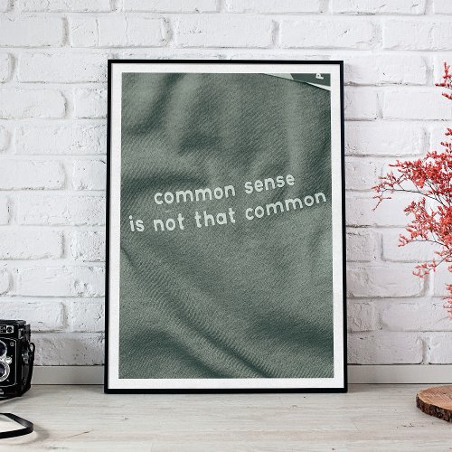 Common Sense Is Not That Common Poster