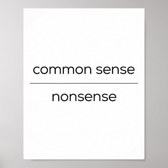 Common Sense Over Nonsense Harris Wheimer Democrat Poster (Front)