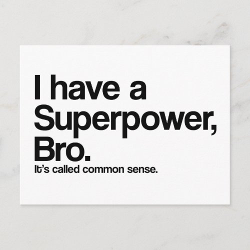 Common Sense Superpower Postcard