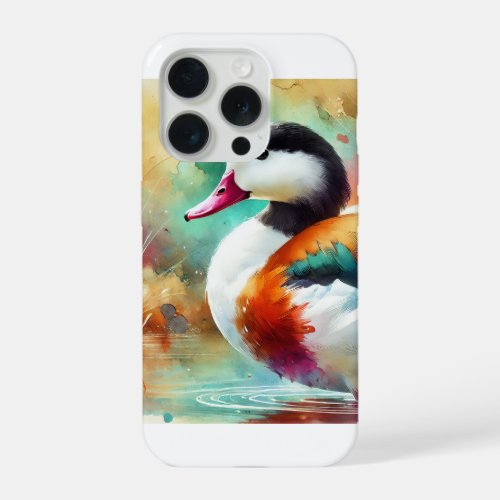 Common Shelduck 070724AREF109 _ Watercolor iPhone 15 Pro Case