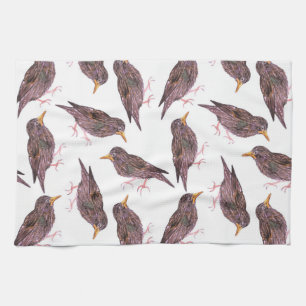 Common starling or European starling birds Kitchen Towel