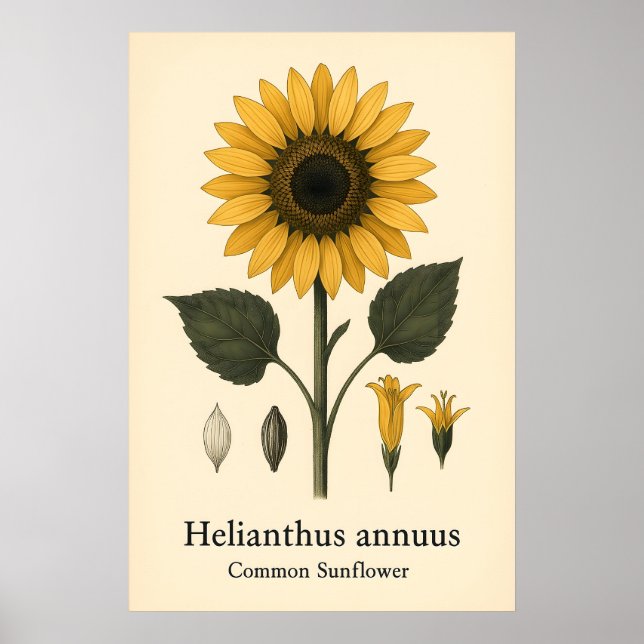 Common Sunflower Plant A2 A3 A4 Matte Art Print (Front)