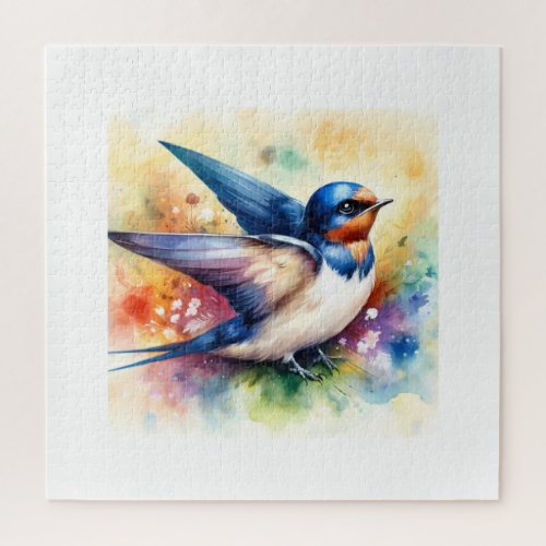 Common Swallow Vibrance AREF757 _ Watercolor Jigsaw Puzzle