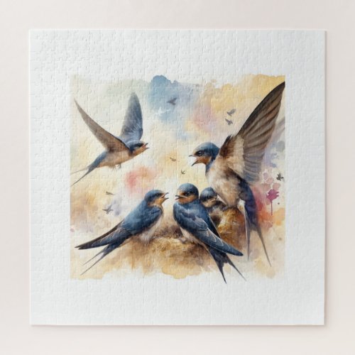 Common Swifts Interaction 050624AREF123 _ Watercol Jigsaw Puzzle