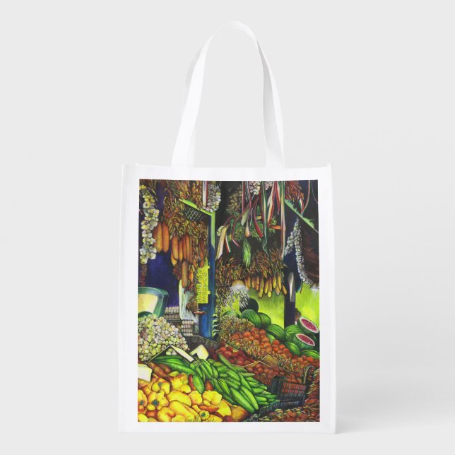 Common Threads of Human Interactions Grocery Bag (Back)