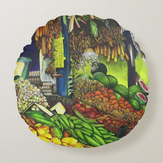 Common Threads of Human Interactions Round Pillow (Front)