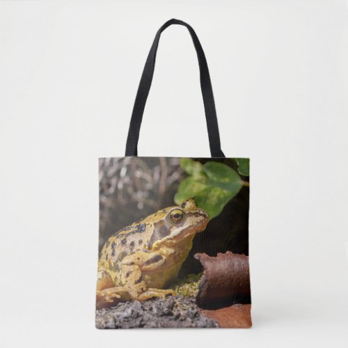 Common UK frog in unusual yellow color Tote Bag