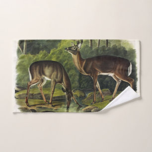 Common (White-tailed) Deer - Audubon's Quadrupeds Bath Towel Set