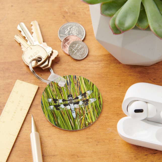 Common Whitetail Skimmer Dragonfly Photo Keychain (Desk)
