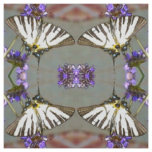 Common Yellow Swallowtail On Lilac Flowers Black O Fabric