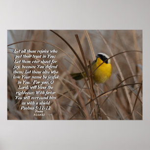 Common Yellowthroat Bird Psalm 5:11&12 Print