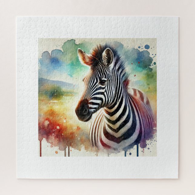 Common Zebra 210824AREF110 - Watercolor Jigsaw Puzzle (Vertical)