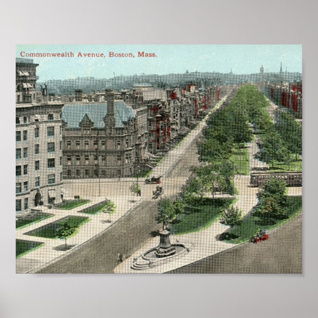 Commonwealth Ave., Boston Vintage Poster (Front)